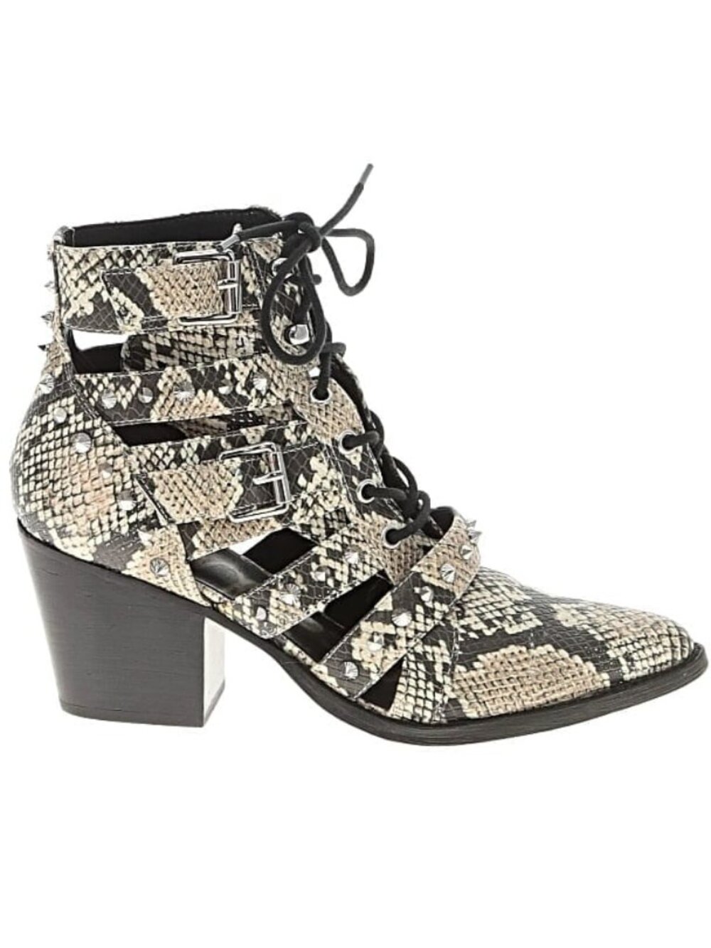 Sam Edelman Elana Multi Snake Print , Studded Cut Out Boots W (7.5) Retail $130